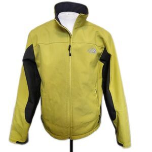 The North Face Chartruese Yellow Green & Gray Coat W/ Faux Fur Lining, L